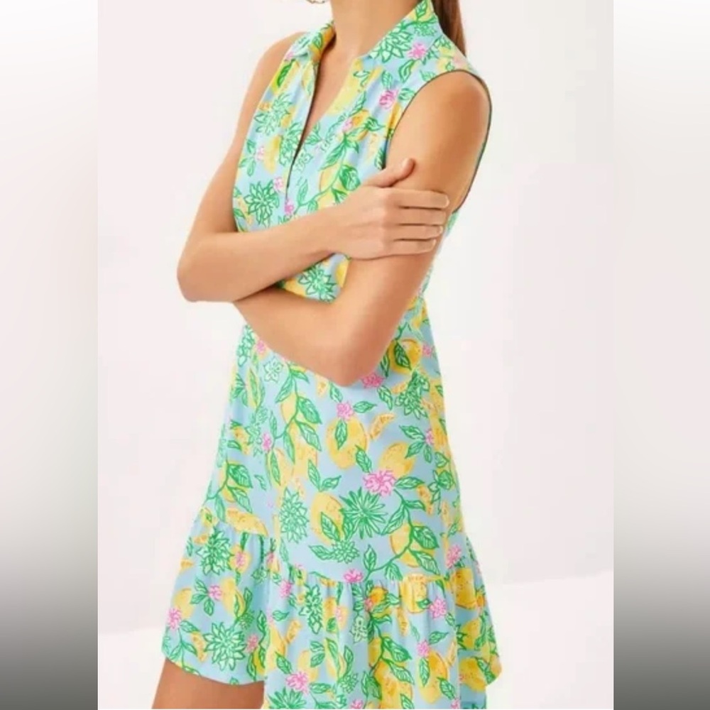 NWT Lilly Pulitzer Sz XL Riegan Dress Bluette Make Lemonade